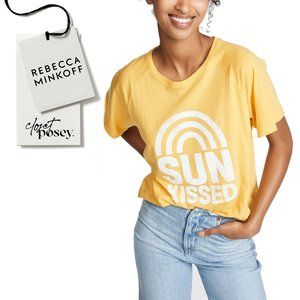 NWT . rebecca minkoff . lombardo sunkissed tee . yellow . small